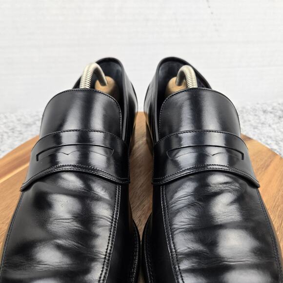 VTG Salvatore Ferragamo Mens 8.5EE Black Leather Casual Office Penny Loafer main image 5